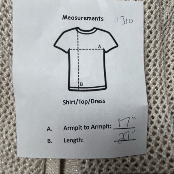 LOFT Women's Beige Gold Metalllic Open Stitch Cardigan Size M Long Sleeve - Picture 7 of 7